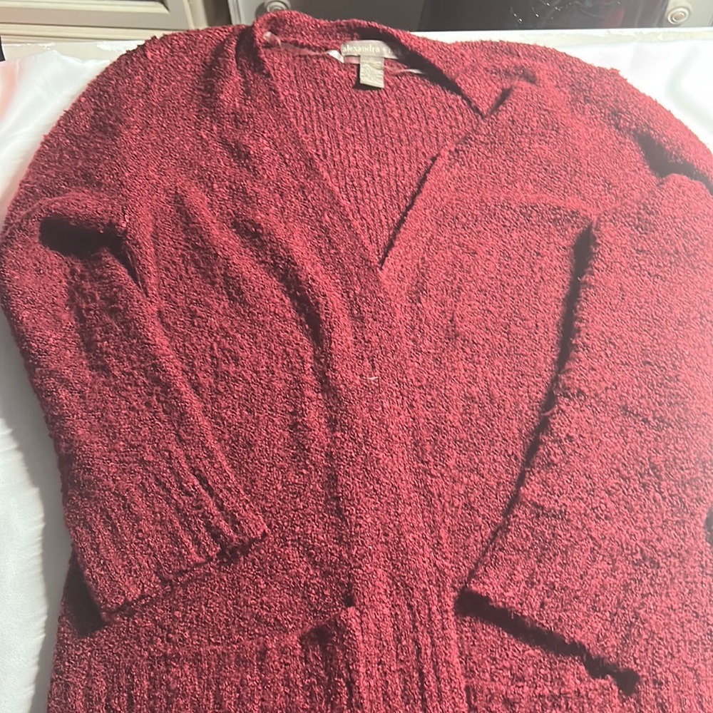 ALEXANDRA + OAK OVERSIZED(xxl) MAROON CARDIGAN